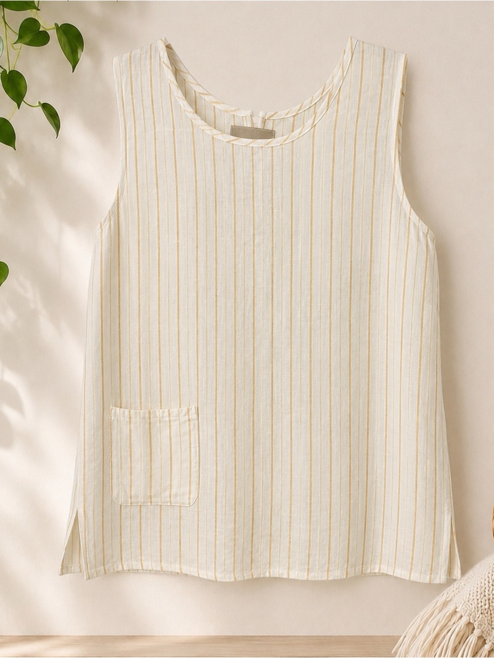 FLAX 100% Linen Striped Tank Top – Size Small – NWOT